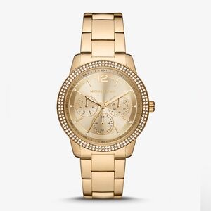 Michael Kors Oversized Tibby Pavé Gold-Tone Women's Watch